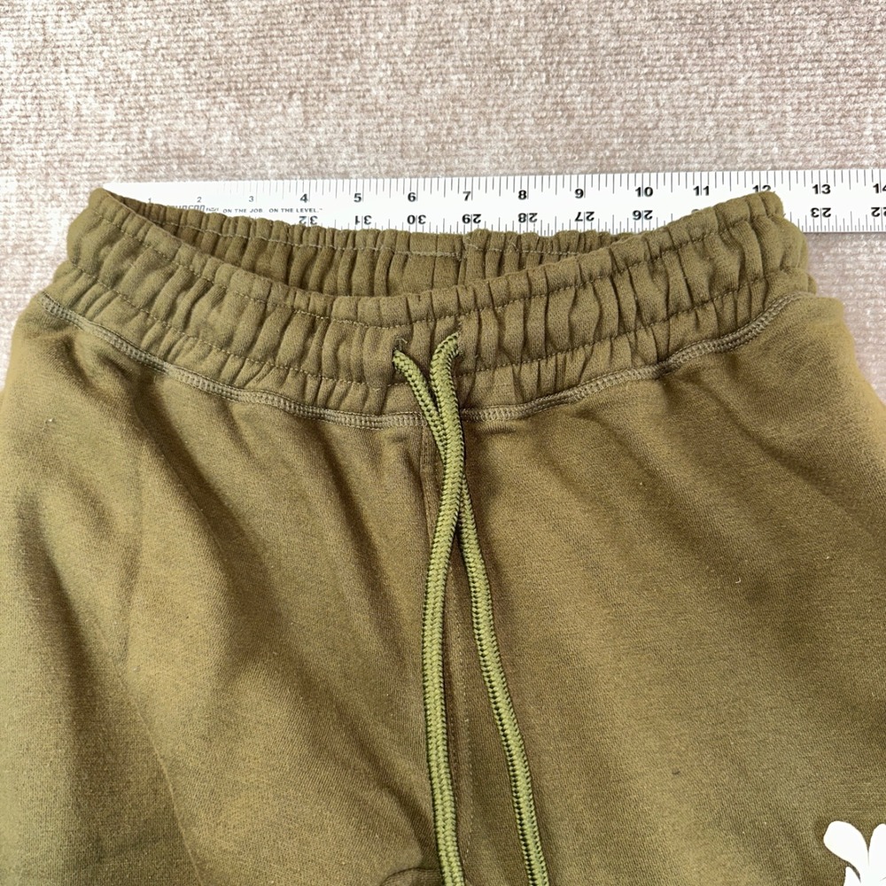 Sterlina Apparel Olive Green Floral Puff Print Fleece Joggers Sweatpants Medium - Picture 5 of 6